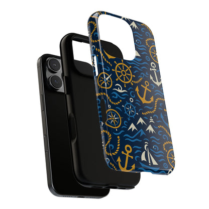Vibrant Nautical Blue Phone Case with 3D Anchor Design for Stylish Protection Compatible with iPhone 13, 14, 15 & 16 – all models including Pro, Pro Max & Plus
