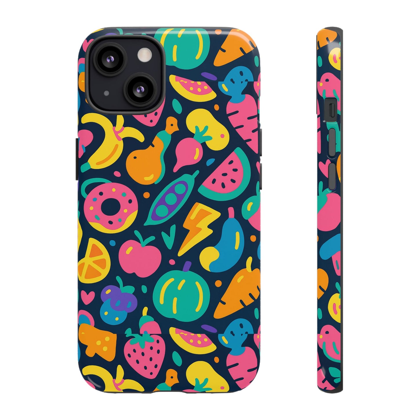 vibrant 3d fruit pattern protective phone case colourful accessory for stylish individuals compatible with iphone 13, 14, 15 & 16 – all models including pro, pro max & plus