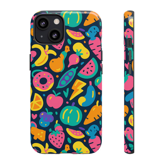 Vibrant 3D Fruit Pattern Protective Phone Case Colourful Accessory for Stylish Individuals Compatible with iPhone 13, 14, 15 & 16 – all models including Pro, Pro Max & Plus
