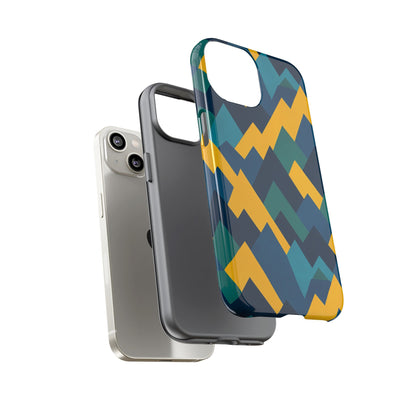 Vibrant Geometric Mountain Design Protective Phone Case for Unique Style and Durable Protection Compatible with iPhone 13, 14, 15 & 16 – all models including Pro, Pro Max & Plus