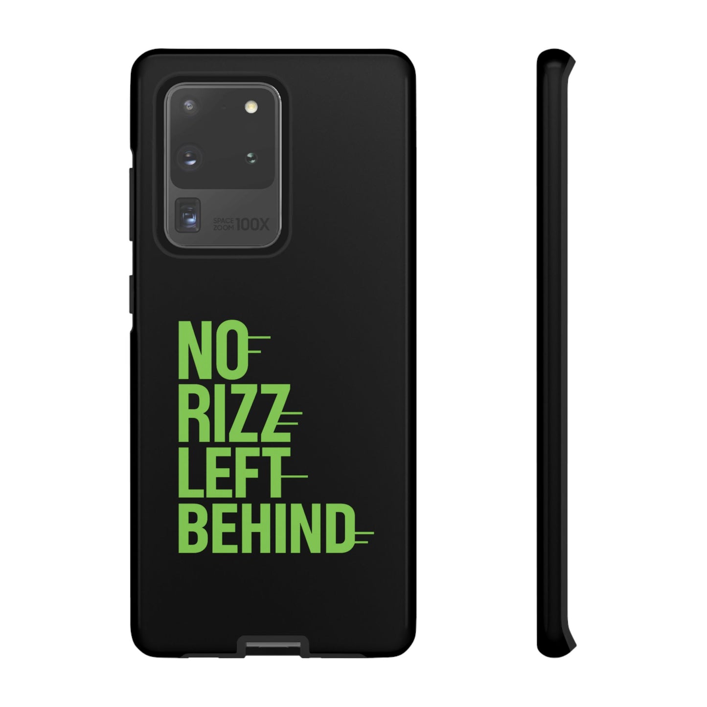 tough phone case - no rizz left behind, durable protection, shock absorbent, stylish design, perfect gift for adults, supports wireless charging, uv protected, lightweight accessory