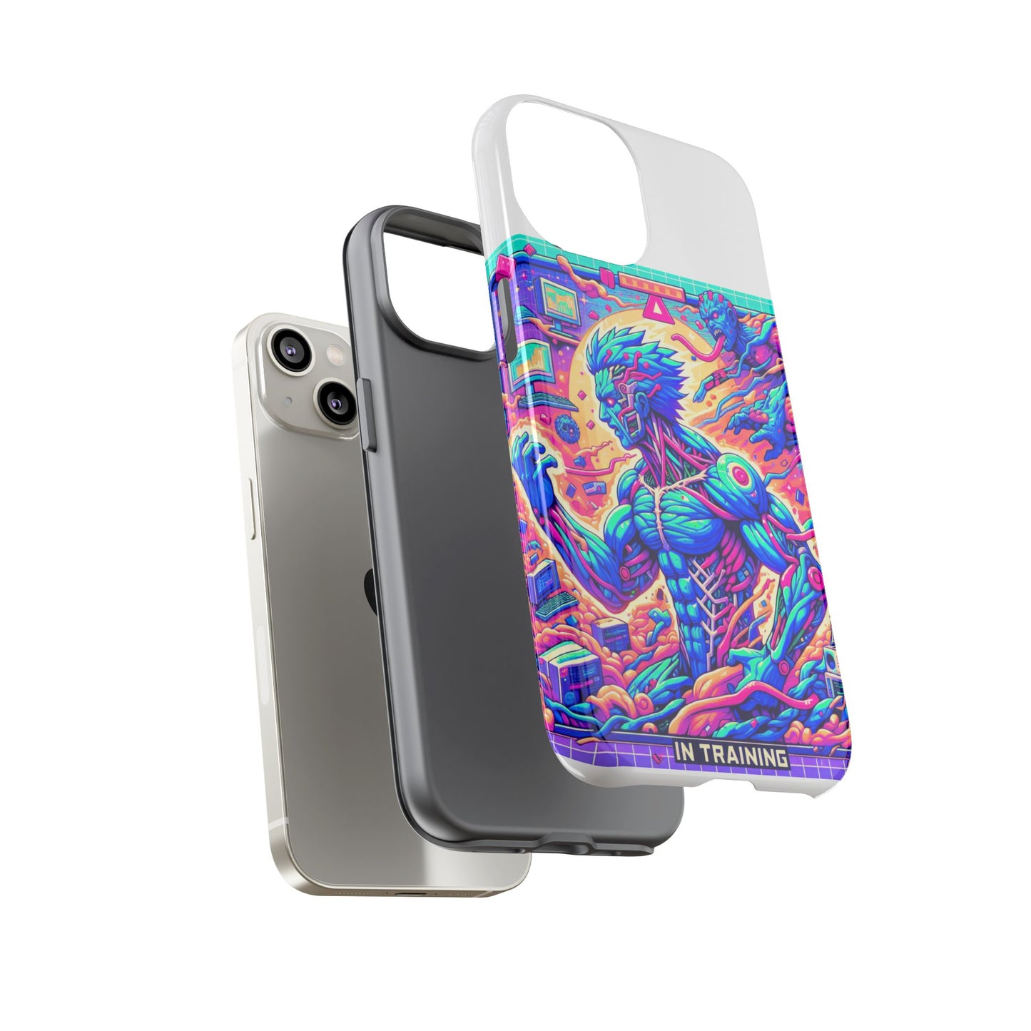 giga chad in training protective phone case for anime fans