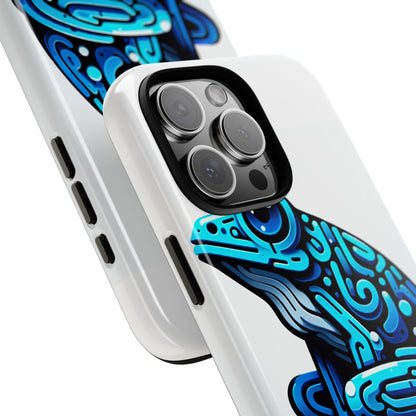 Vibrant Blue Frog 3D Wrap Phone Case for Unique Accessories Retro Style Compatible with iPhone 13, 14, 15 & 16 – All Models Including Pro, Pro Max & Plus