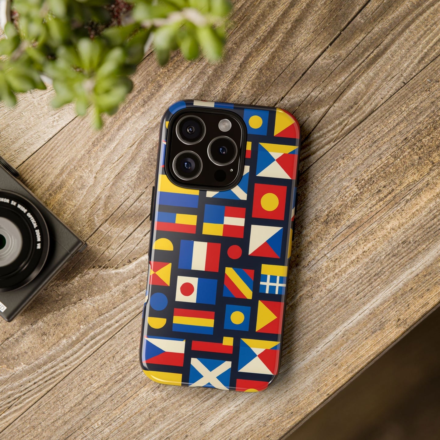multicolour geometric protective phone case for smartphones, stylish protection and unique design, compatible with iphone 13, 14, 15 & 16 – all models including pro, pro max & plus