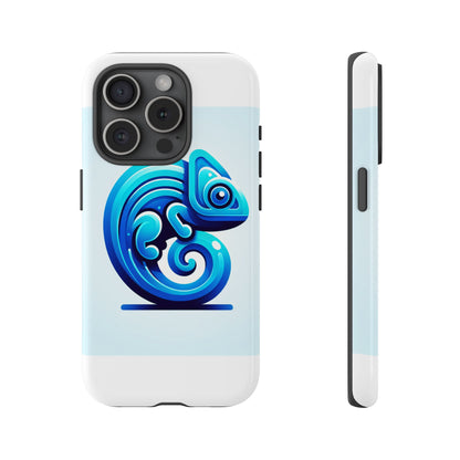 Vibrant 3D Chameleon Phone Case in Blue Retro Design for Stylish Protection – Compatible with iPhone 13, 14, 15 & 16 – all models including Pro, Pro Max & Plus