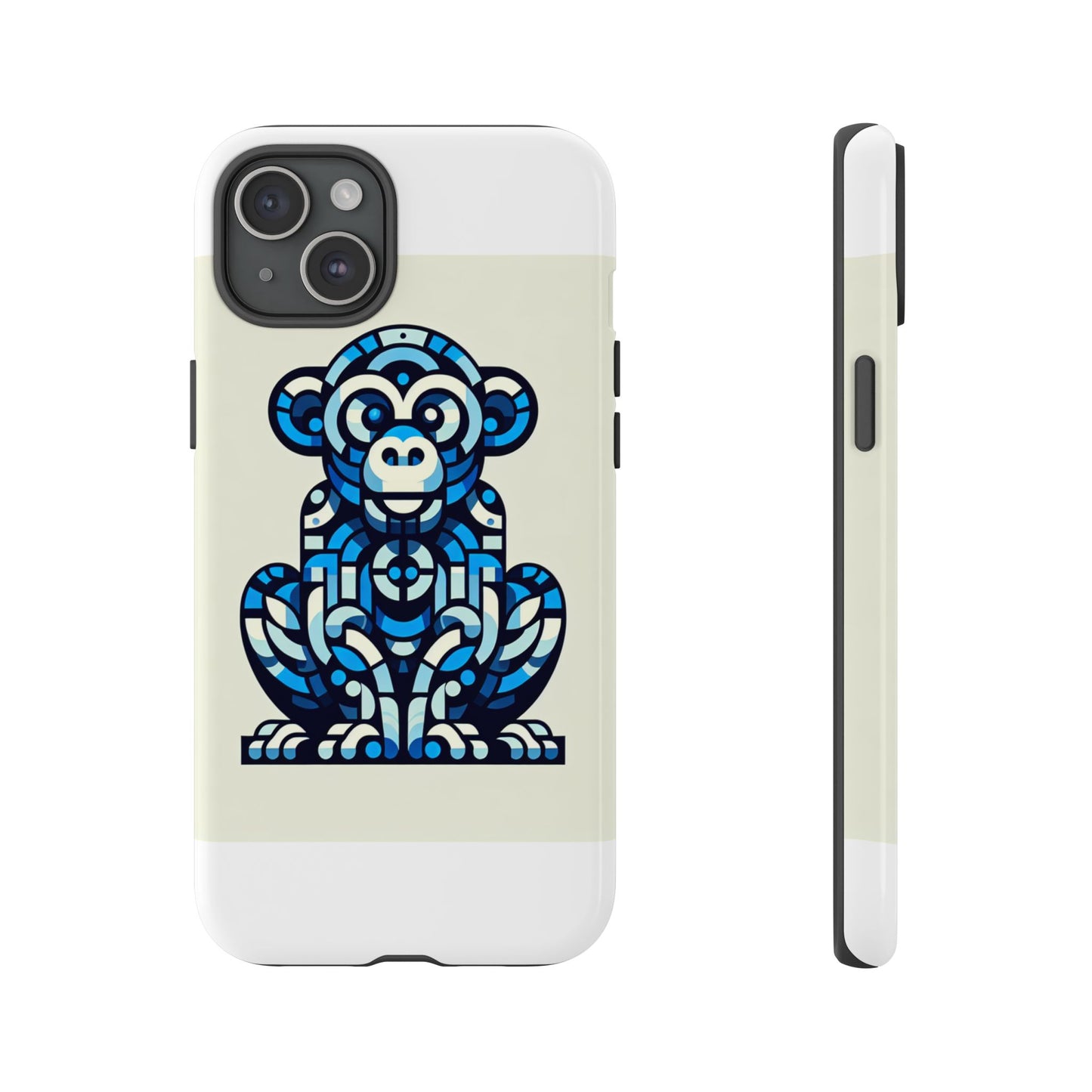 vibrant blue 3d wrap phone case with playful monkey design for creative individuals compatible with iphone 13, 14, 15 & 16 – all models including pro, pro max & plus