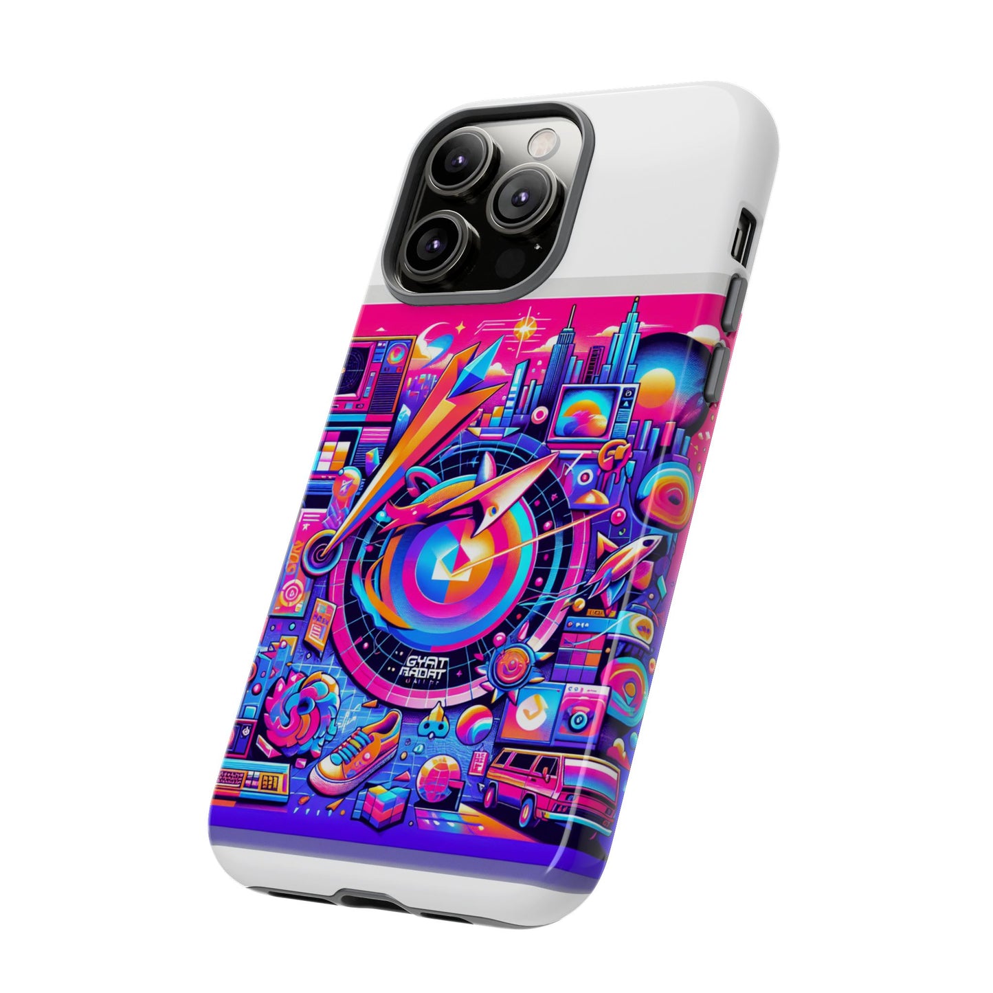 gyatt radar online 3d wrap protective phone case for smartphones, retro anime design, durable shock absorption, uv protected, glossy or matte finish