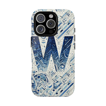 Blue Alphabet W Phone Case for Smartphones - Vibrant 3D Wrap Design with Shock Absorption and UV Protection, Suitable for Fans of Anime, Comics, and Unique Accessories