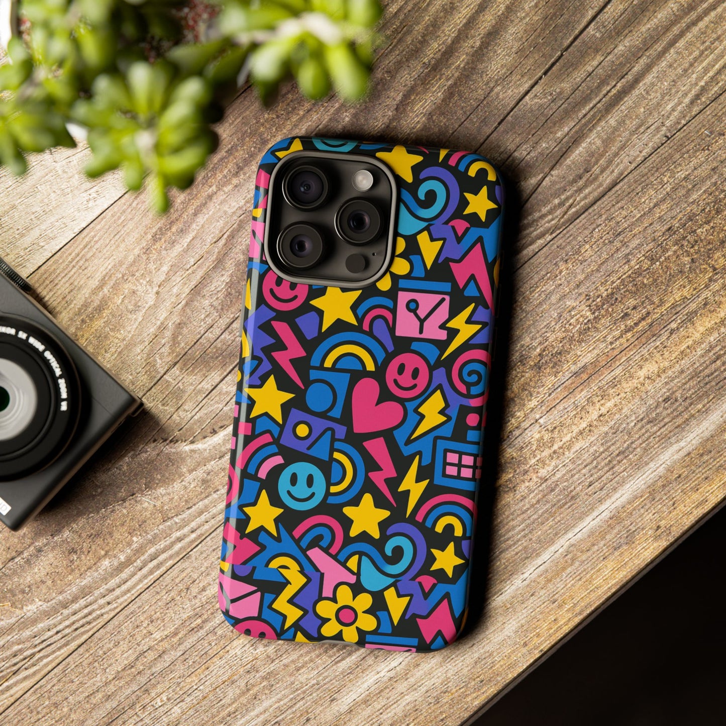 vibrant multicolour cartoon protective phone case – playful 3d design for stylish protection – compatible with iphone 13, 14, 15 & 16 – all models including pro, pro max & plus