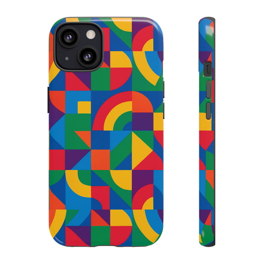 Vibrant 3D Geometric Phone Case with Bold Design Stylish Protection Accessory Compatible with iPhone 13, 14, 15 & 16 – all models including Pro, Pro Max & Plus