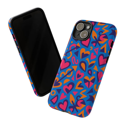Multicolour 3D Love Design Phone Case for Men and Women Stylish Protection Accessory Compatible with iPhone 13, 14, 15 & 16 – all models including Pro, Pro Max & Plus