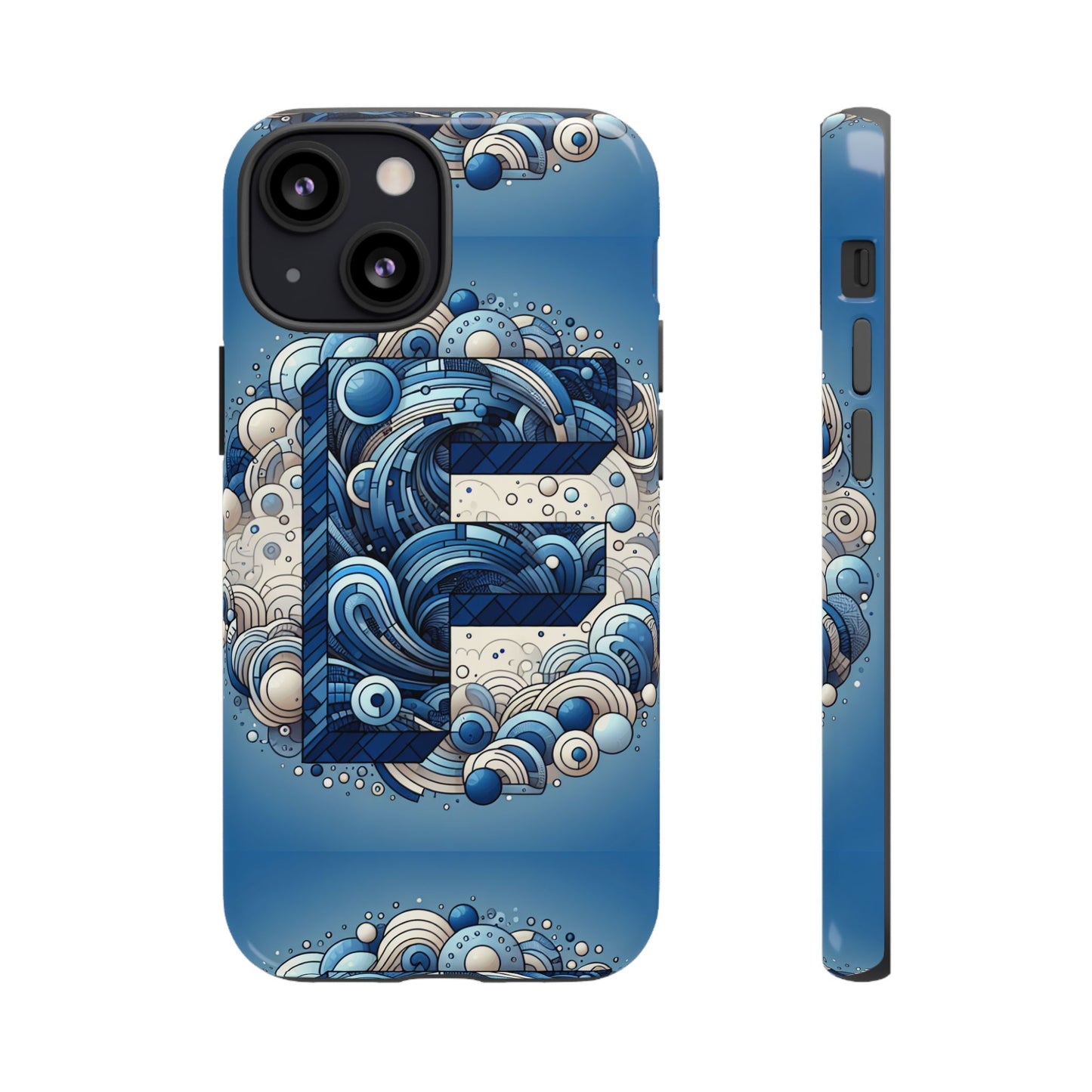 blue alphabet f phone case for iphone and android durable shockproof cover with 3d wrap design and uv protection