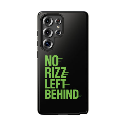 Tough Phone Case - No Rizz Left Behind, Durable Protection, Shock Absorbent, Stylish Design, Perfect Gift for Adults, Supports Wireless Charging, UV Protected, Lightweight Accessory