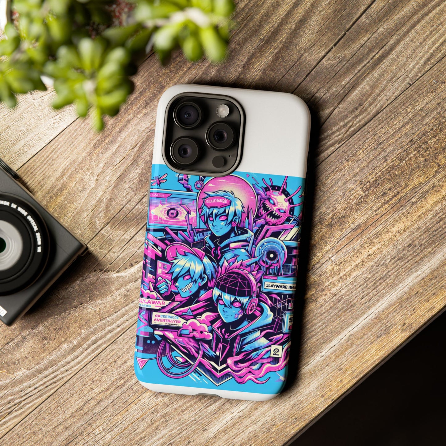 slayware installed protective phone case with 3d wrap design for anime and comic culture lovers