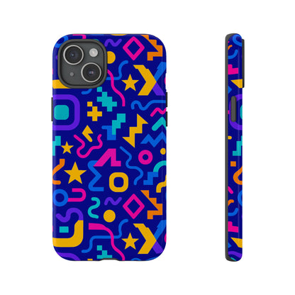 Vibrant Geometric Protective Phone Case with 3D Wrap Design – Playful Accessory for Self-Expression Compatible with iPhone 13, 14, 15 & 16 – all models including Pro, Pro Max & Plus