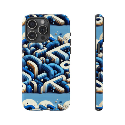 Blue Alphabet B Phone Case for Men and Women Shockproof Protective Cover with 3D Wrap Design and UV Protection