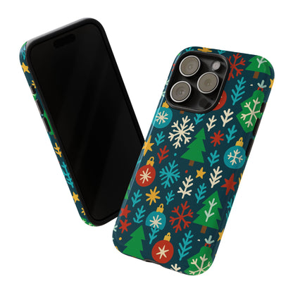 Multicolour 3D Wrap Protective Phone Case with Retro Christmas Design for Stylish Protection – Compatible with iPhone 13, 14, 15 & 16 – All Models Including Pro, Pro Max & Plus