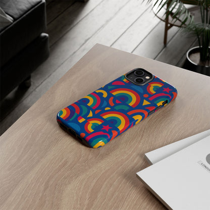 Vibrant 3D Geometric Phone Case in Multicolour Design for Stylish Protection Compatible with iPhone 13, 14, 15 & 16 – all models including Pro, Pro Max & Plus