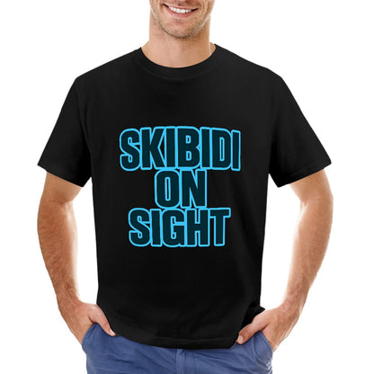 Men's T-Shirt 100% Cotton Skibidi on Sight Graphic T-Shirt for Casual Wear, Comfortable Fit, Vibrant Print, Ideal for Gym, Leisure, or Outings, Stylish and Versatile Fashion Statement