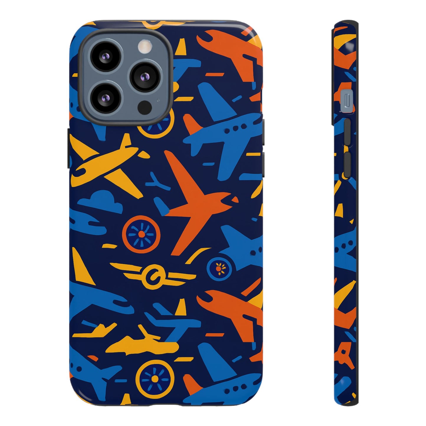 vibrant 3d airplane pattern protective phone case for self-expression and stylish protection compatible with iphone 13, 14, 15 & 16 – all models including pro, pro max & plus