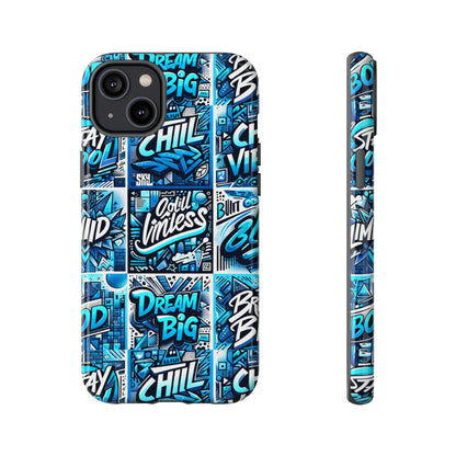 Blue Pattern Image 27 Phone Case for Mobile Phones Shockproof Protective Cover with 3D Wrap Design Anime Comic Style for Men Women and Teenagers