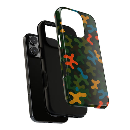 Multicolour Camouflage 3D Wrap Protective Phone Case Stylish Design for Men and Women Stylish Protection Compatible with iPhone 13, 14, 15 & 16 – all models including Pro, Pro Max & Plus