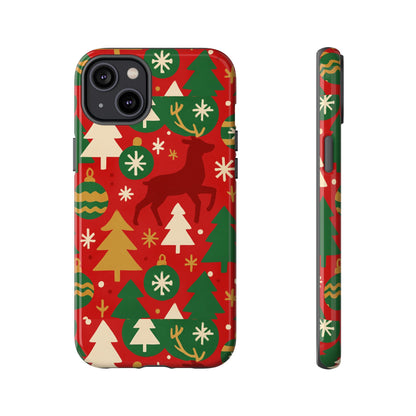 Vibrant Red Christmas Phone Case with Festive 3D Design for Stylish Protection Compatible with iPhone 13, 14, 15 & 16 – all models including Pro, Pro Max & Plus