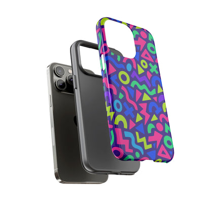 Vibrant Geometric 3D Wrap Protective Phone Case for Men and Women Stylish Accessory Compatible with iPhone 13, 14, 15 & 16 – all models including Pro, Pro Max & Plus