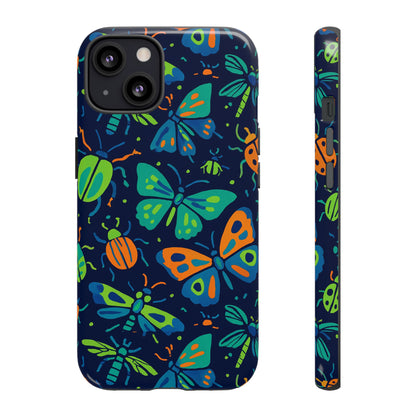 Vibrant Insect Pattern Protective Phone Case for Stylish Protection – Multicolour 3D Design Compatible with iPhone 13, 14, 15 & 16 – all models including Pro, Pro Max & Plus