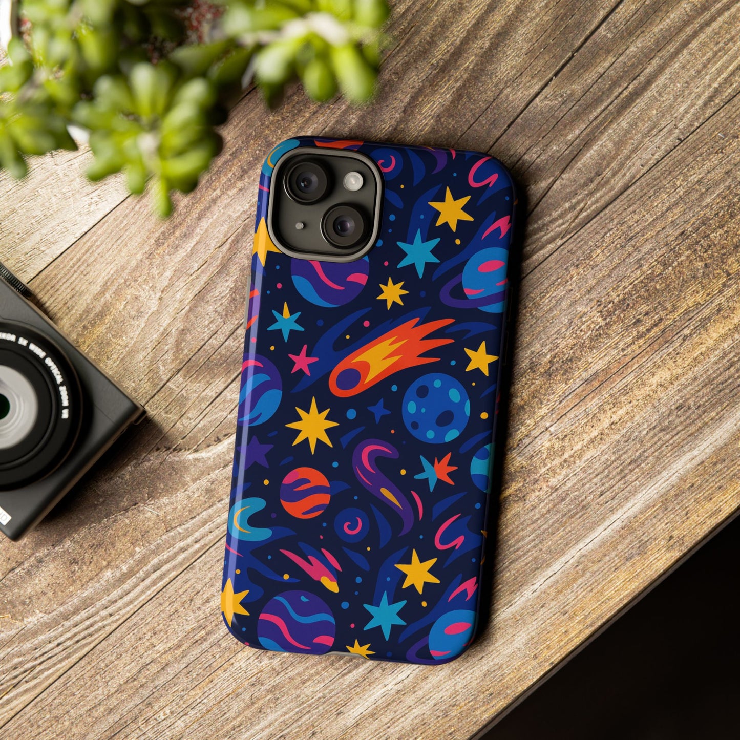 vibrant 3d space design protective phone case for stylish protection and self-expression compatible with iphone 13, 14, 15 & 16 – all models including pro, pro max & plus