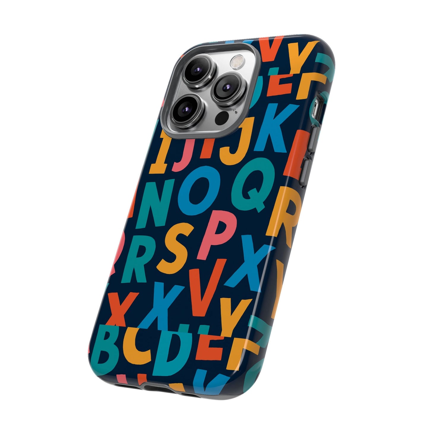 multicolour 3d letter print protective phone case for creative style and individuality compatible with iphone 13, 14, 15 & 16 – all models including pro, pro max & plus