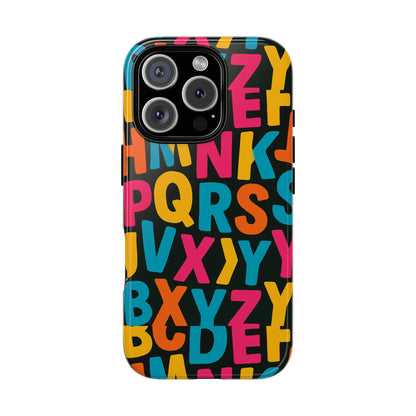 Multicolour 3D Alphabet Wrap Protective Phone Case for Unique Style and Vibrant Protection Compatible with iPhone 13, 14, 15 & 16 – all models including Pro, Pro Max & Plus