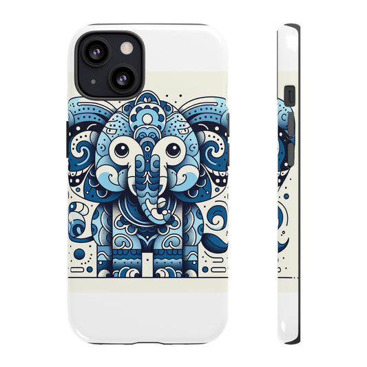 Vibrant 3D Elephant Print Protective Phone Case with Colourful Graphic Design – Stylish Accessory Compatible with iPhone 13, 14, 15 & 16 – all models including Pro, Pro Max & Plus