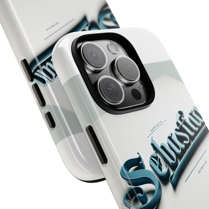 Vibrant 3D Wrap Protective Phone Case in Retro Blue Typography Stylish Accessory for Self-Expression Compatible with iPhone 13, 14, 15 & 16 – all models including Pro, Pro Max & Plus