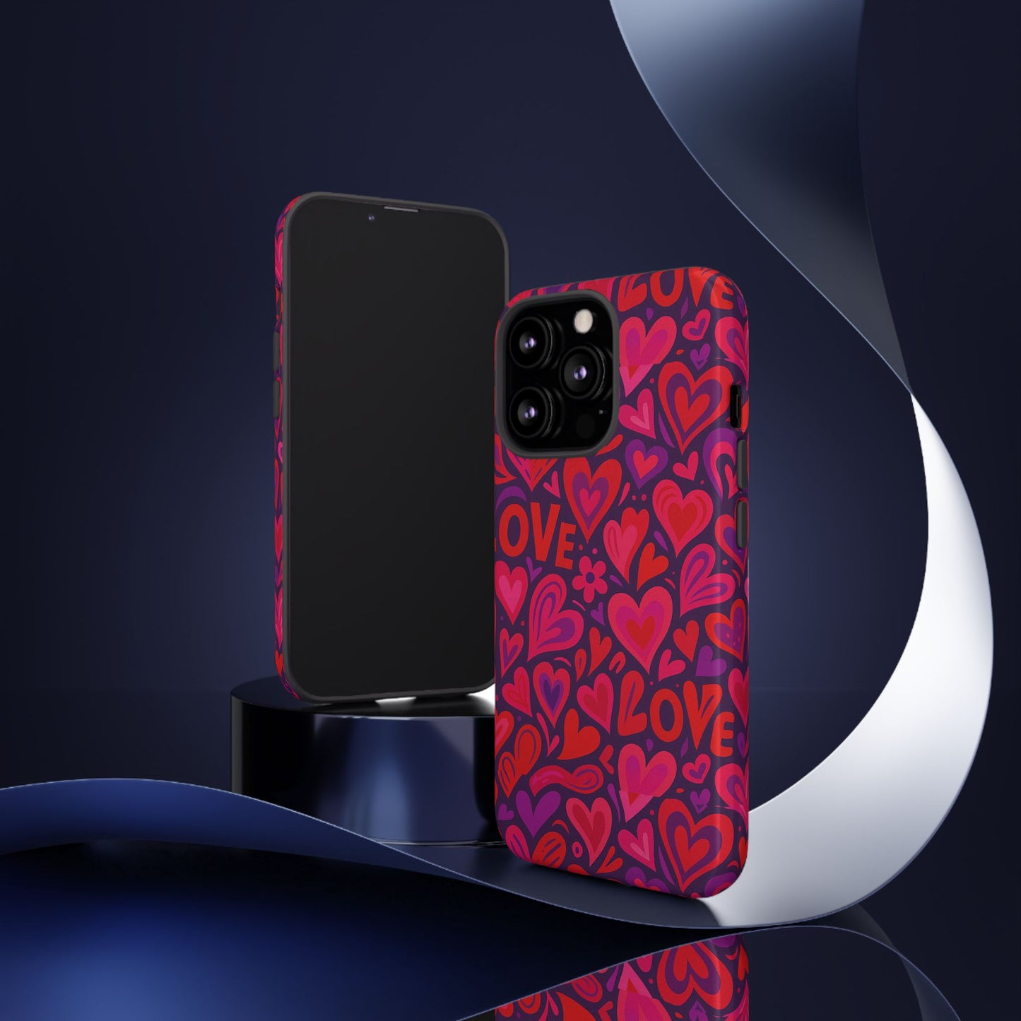 multicolour 3d heart pattern protective phone case for smartphones – vibrant design for stylish protection, compatible with iphone 13, 14, 15 & 16 – all models including pro, pro max & plus