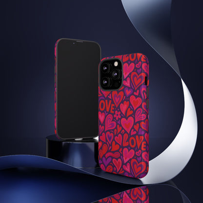 Multicolour 3D Heart Pattern Protective Phone Case for Smartphones – Vibrant Design for Stylish Protection, Compatible with iPhone 13, 14, 15 & 16 – all models including Pro, Pro Max & Plus