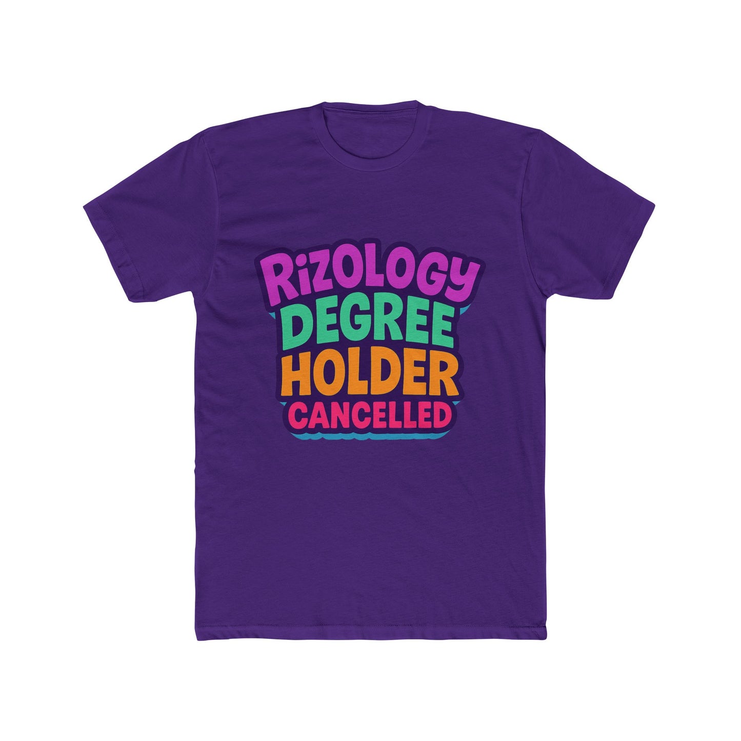 rizology degree holder cancelled unisex t-shirt - funny meme graphic tee, multicolor design