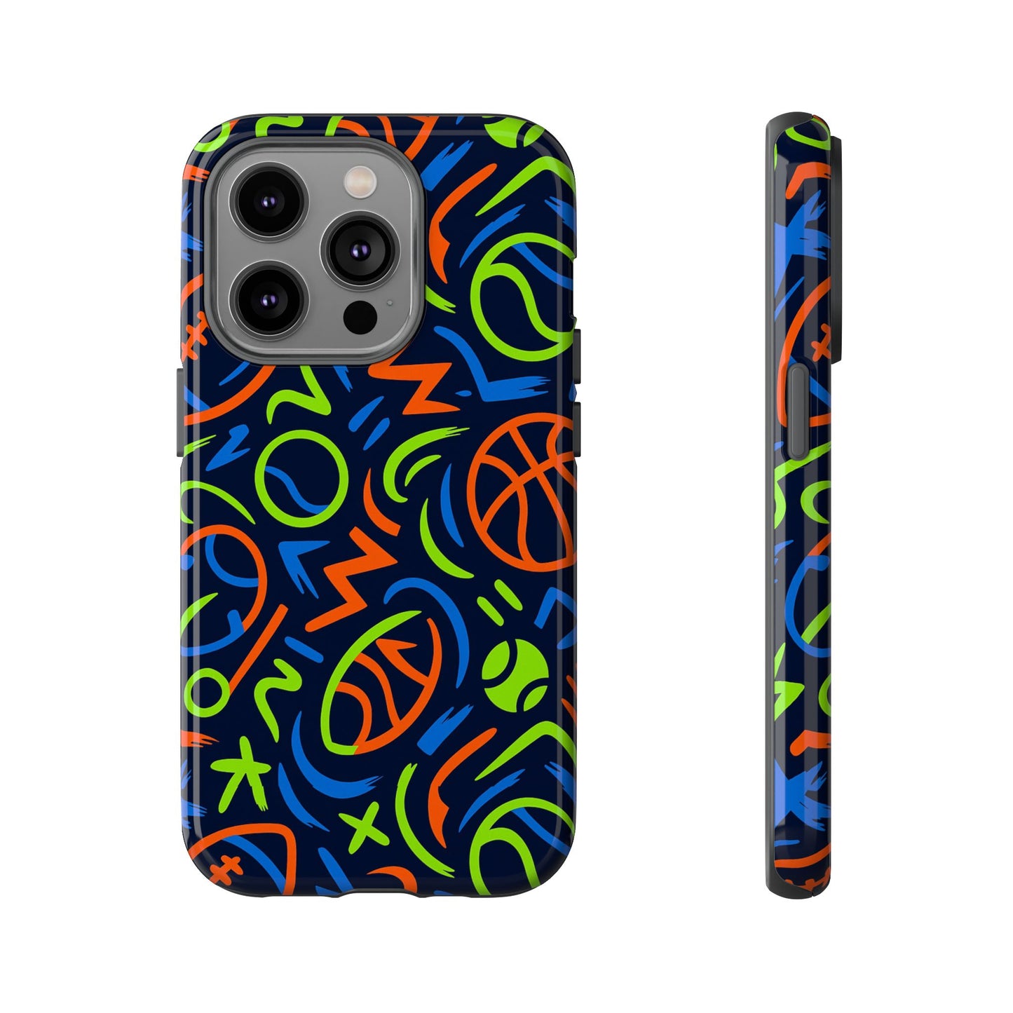 vibrant 3d wrap protective phone case with colourful sports design for unique style and expression compatible with iphone 13, 14, 15 & 16 – all models including pro, pro max & plus