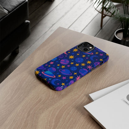 Vibrant Space Theme Protective Phone Case for Unisex – Colourful 3D Design Fashion Accessory Compatible with iPhone 13, 14, 15 & 16 – All Models Including Pro, Pro Max & Plus