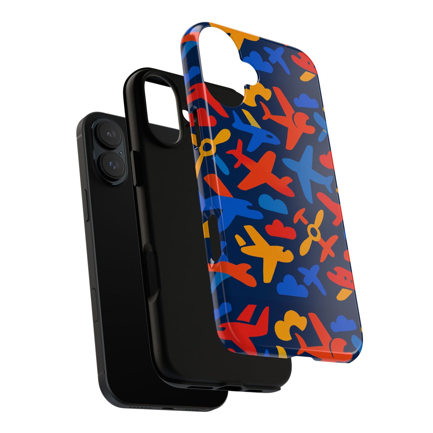 vibrant 3d wrap protective phone case with colourful aviation design for stylish protection compatible with iphone 13, 14, 15 & 16 – all models including pro, pro max & plus