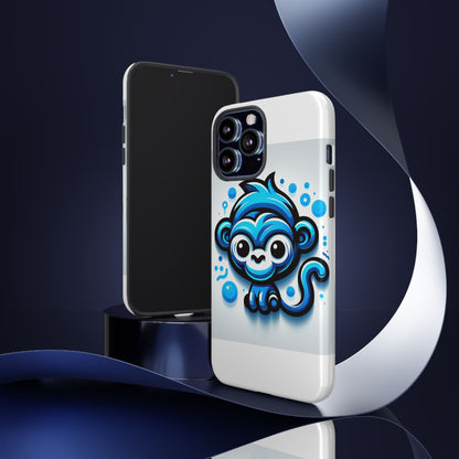 Vibrant 3D Wrap Protective Phone Case with Fun Blue Monkey Design – Stylish Accessory for Men and Women – Compatible with iPhone 13, 14, 15 & 16 – All Models Including Pro, Pro Max & Plus