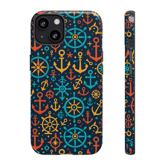 Vibrant Nautical Pattern Phone Case for Stylish Protection – Bold Accessory for iPhone 13, 14, 15 & 16 – All Models Including Pro, Pro Max & Plus