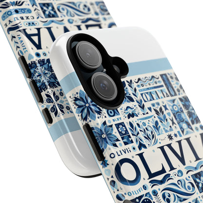 Vibrant 3D Wrap Protective Phone Case in Blue Floral Design for Stylish Protection Compatible with iPhone 13, 14, 15 & 16 – all models including Pro, Pro Max & Plus