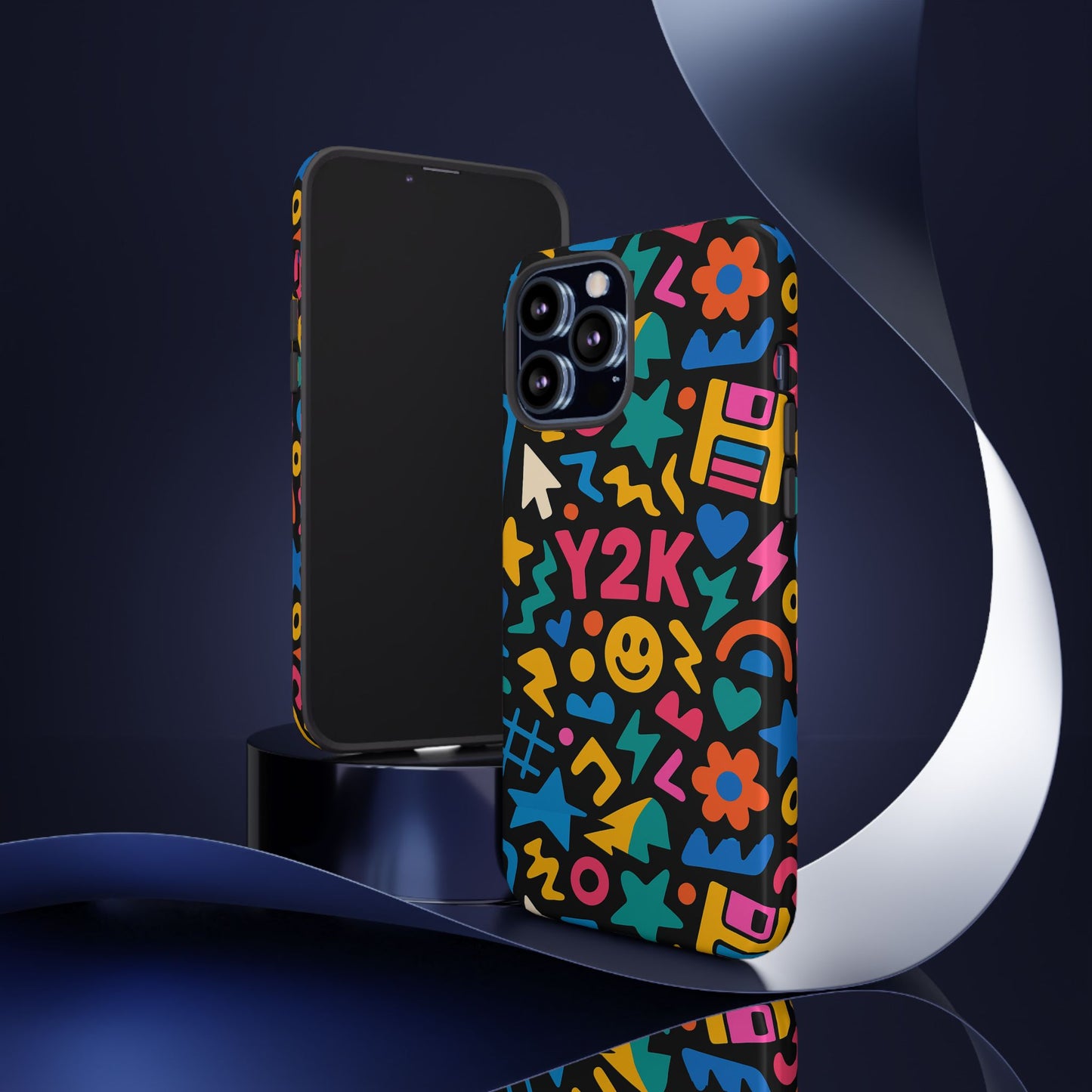vibrant y2k design 3d wrap protective phone case for unique style and fashion accessory compatible with iphone 13, 14, 15 & 16 – all models including pro, pro max & plus