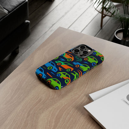 Vibrant 3D Car Pattern Protective Phone Case for Expressive Individuals Stylish Accessory Compatible with iPhone 13, 14, 15 & 16 – all models including Pro, Pro Max & Plus