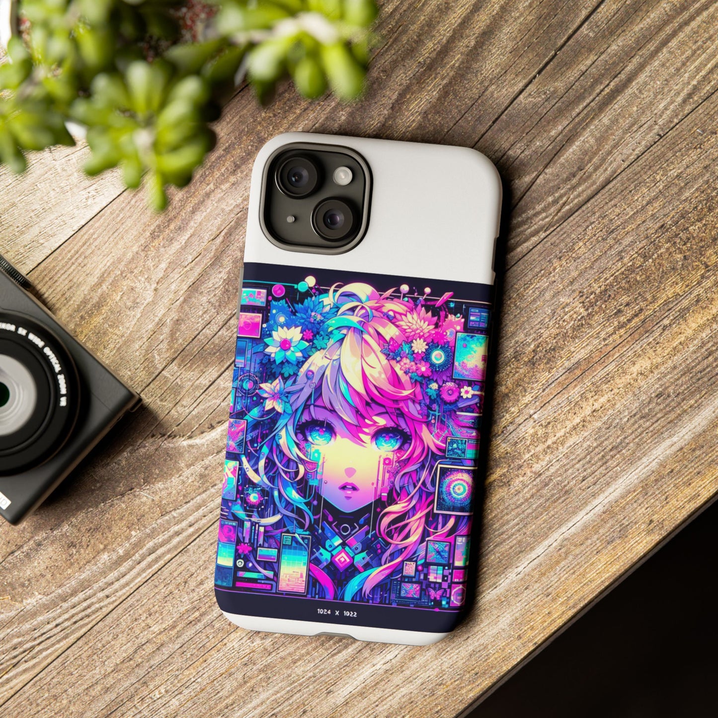ai generated still slays protective phone case for anime lovers, vibrant 3d wrap design, durable shock absorption, uv protected, glossy or matte finish