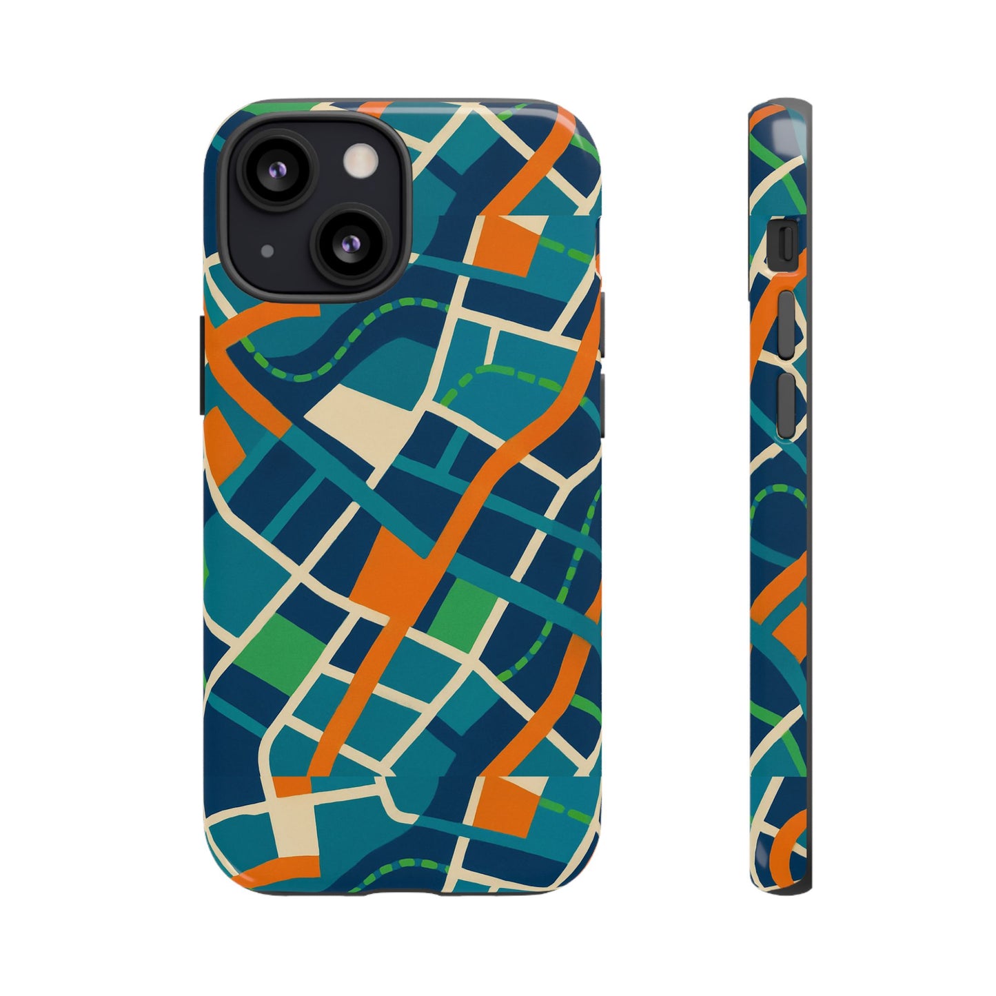 multicolour abstract geometric phone case for stylish protection compatible with iphone 13, 14, 15 & 16 – all models including pro, pro max & plus