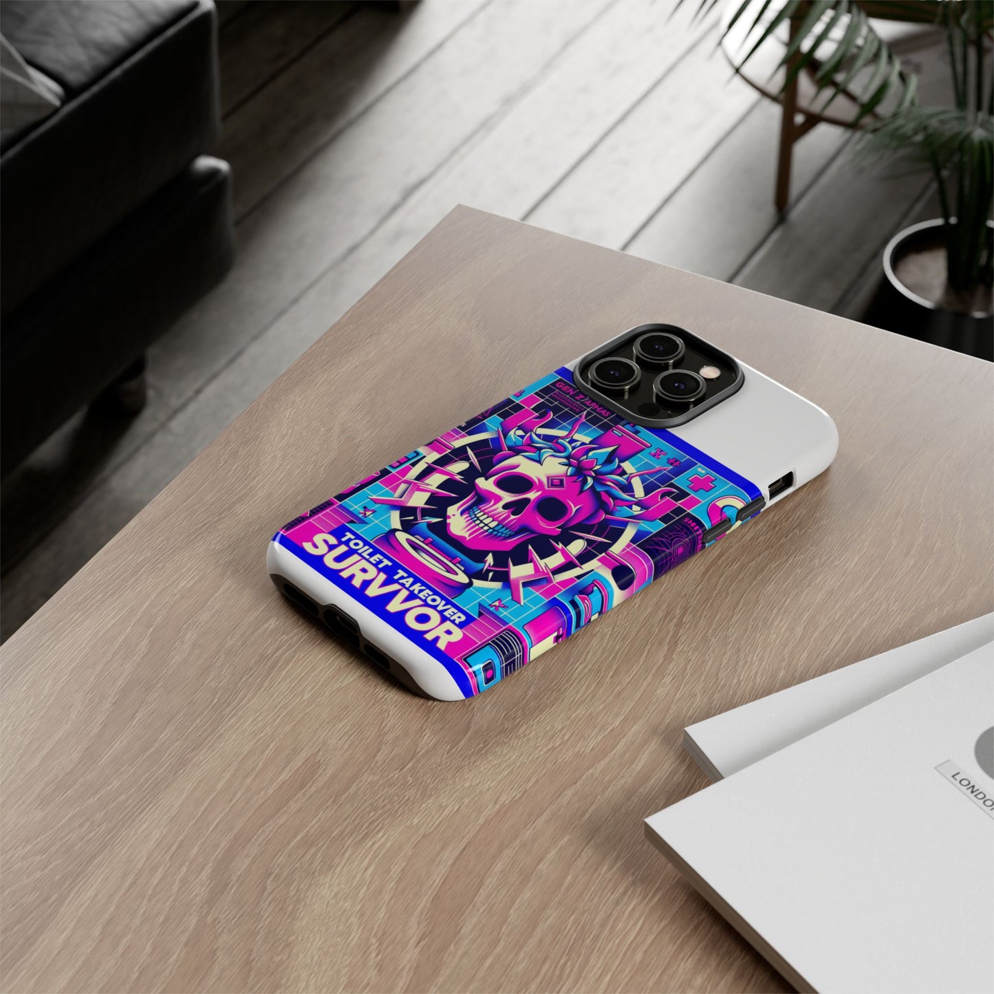 toilet takeover survivor 3d wrap protective phone case for anime and comic fans, shock absorbing tpu silicone, uv protected, stylish design, gift for birthdays and holidays