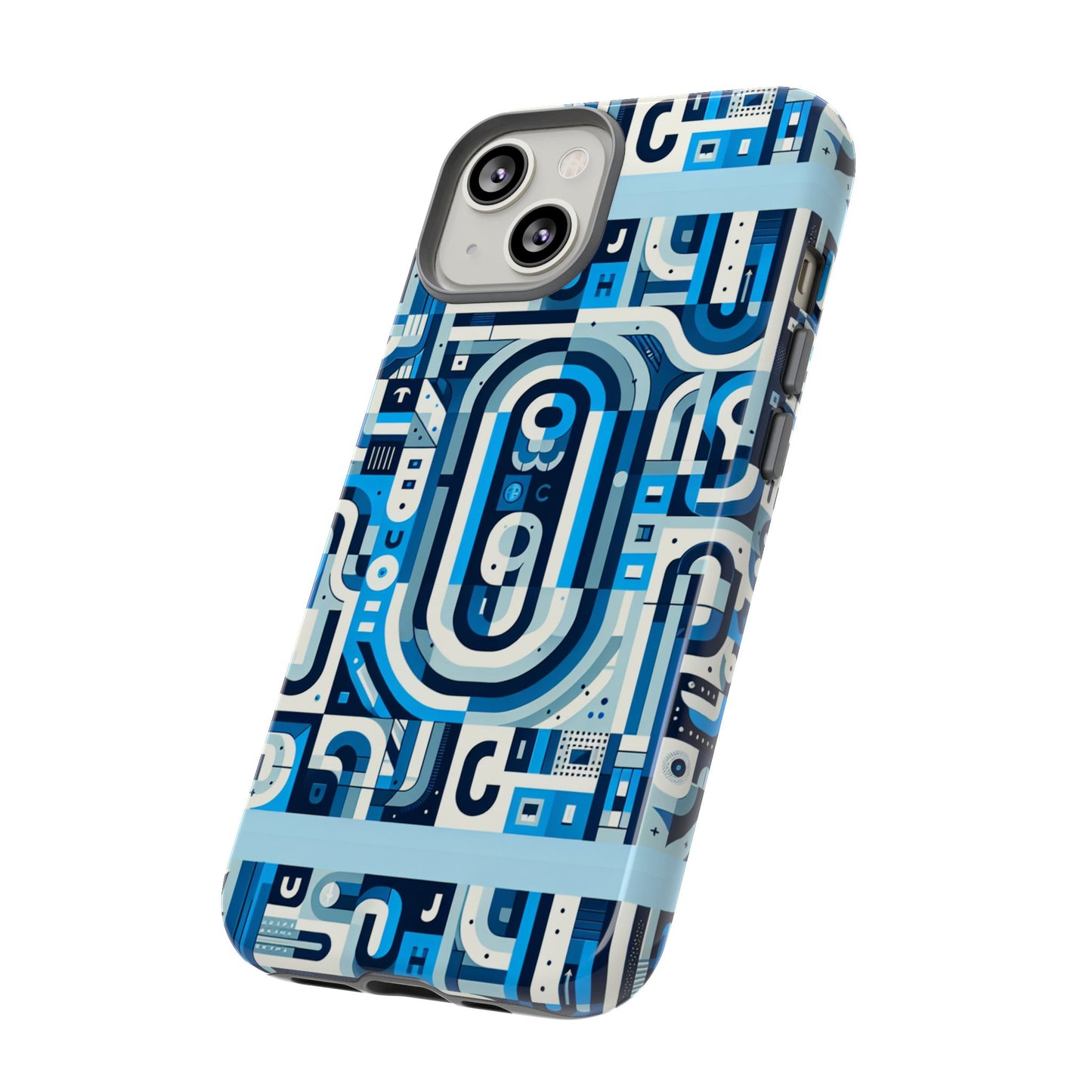 blue alphabet u letter phone case with 3d wrap uv protected shock absorption for kids and teenagers