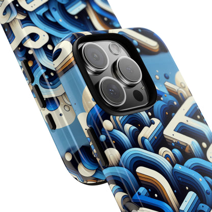 Blue Alphabet B Phone Case for Men and Women Shockproof Protective Cover with 3D Wrap Design and UV Protection